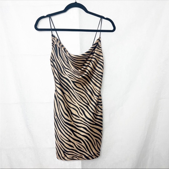 Revolve Superdown Zebra Satin Mini Dress - Picture 2 of 4
